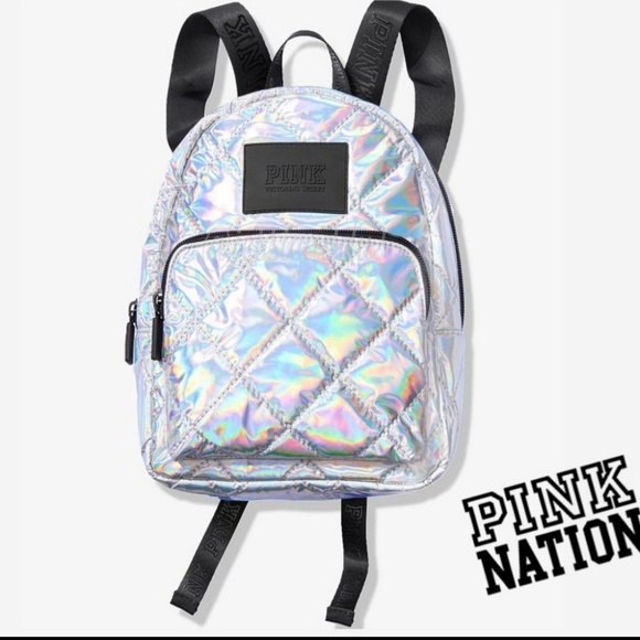 PINK Victoria's Secret Bags Vs Pink Quilted Holographic Mini